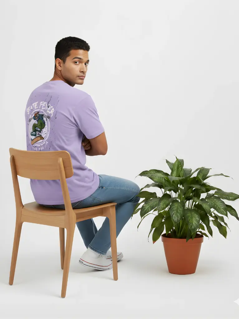 Skate Fever Lavender Unisex Oversized T-Shirt