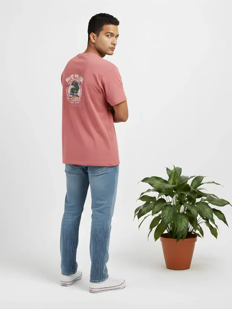 Skate Fever Unisex Dusty Rose Oversized T-Shirt (XS)