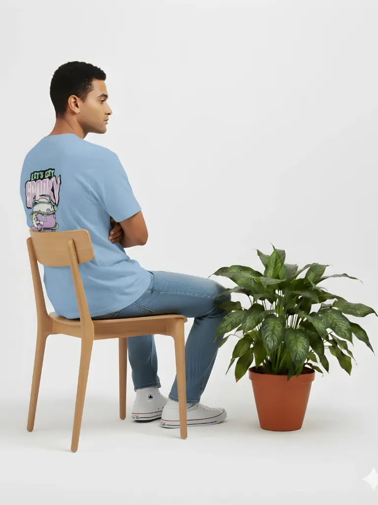 Spooky Sky Blue Unisex Oversized T-Shirt