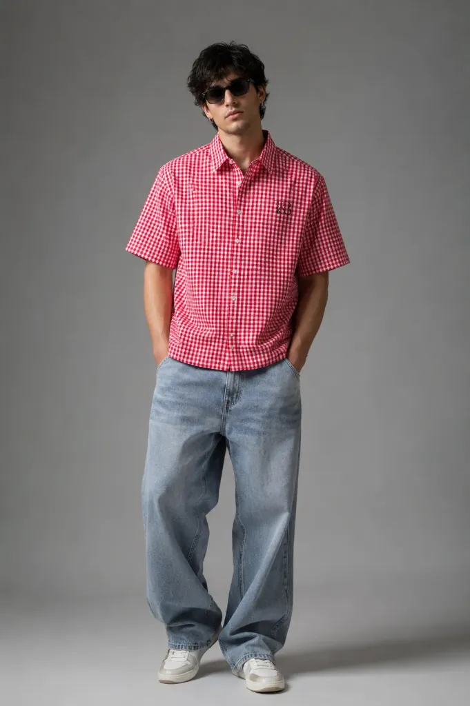 Rouge Ghingham Boxy Shirt (S)