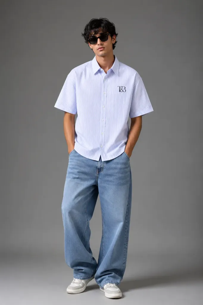 Sky Stripe Boxy Shirt (S)