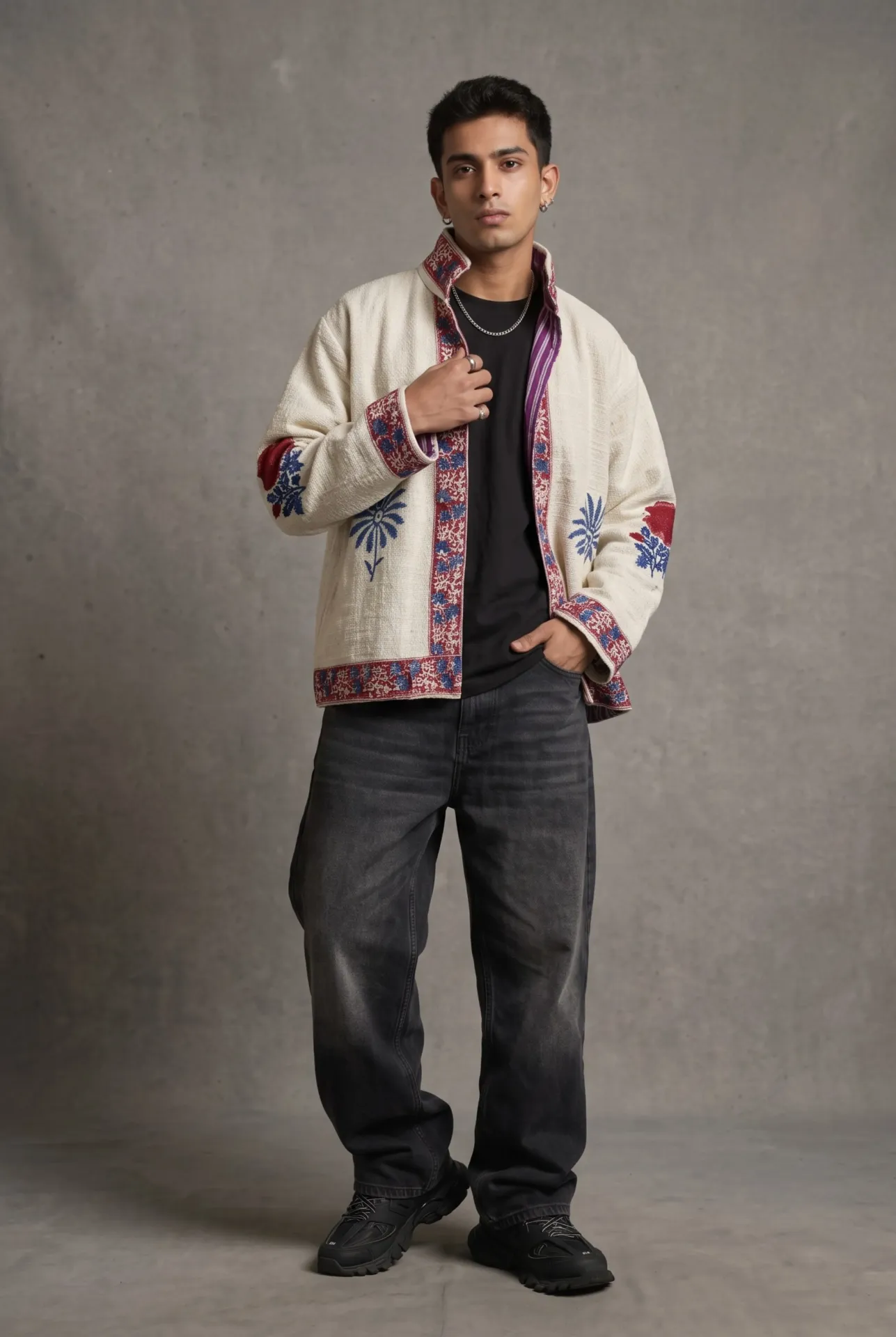 SUZANI JACKET BLUE RED