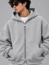 DUAL ZIPPER HOODIE GREY