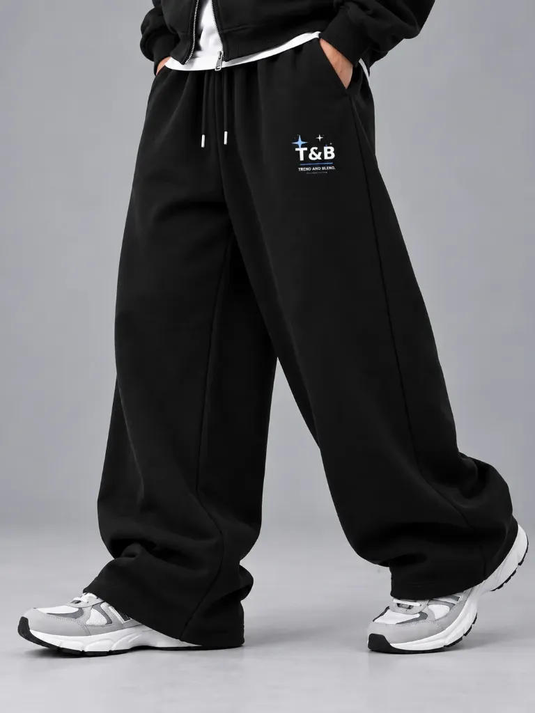 BLACK BAGGY FIT SWEATPANTS