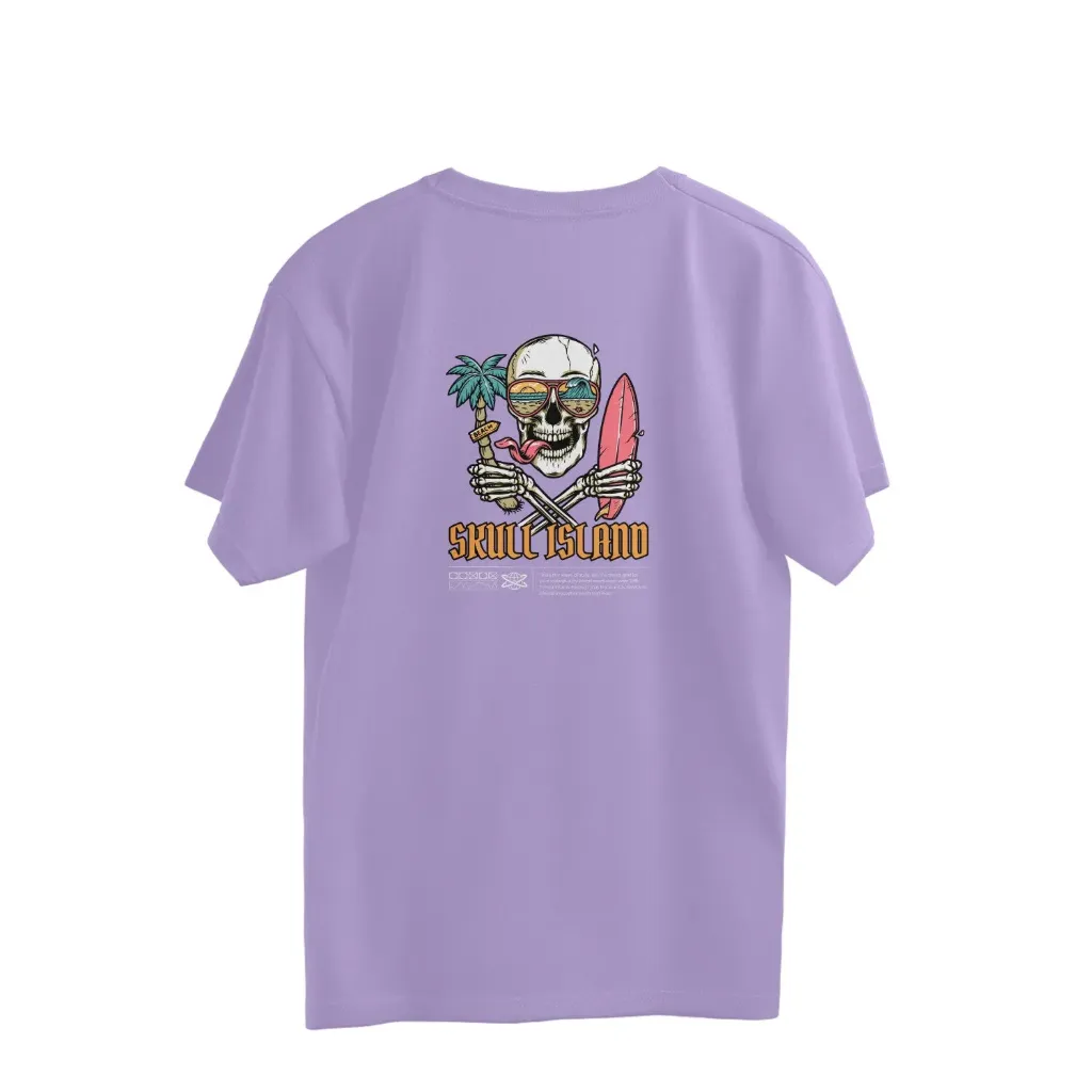 Skull Island Unisex Lavener Oversized T-Shirt (XS)