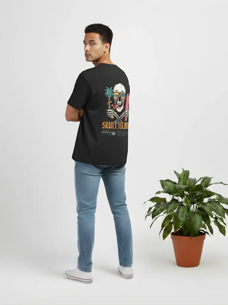 Skull Island Black Unisex Oversized t-Shirt
