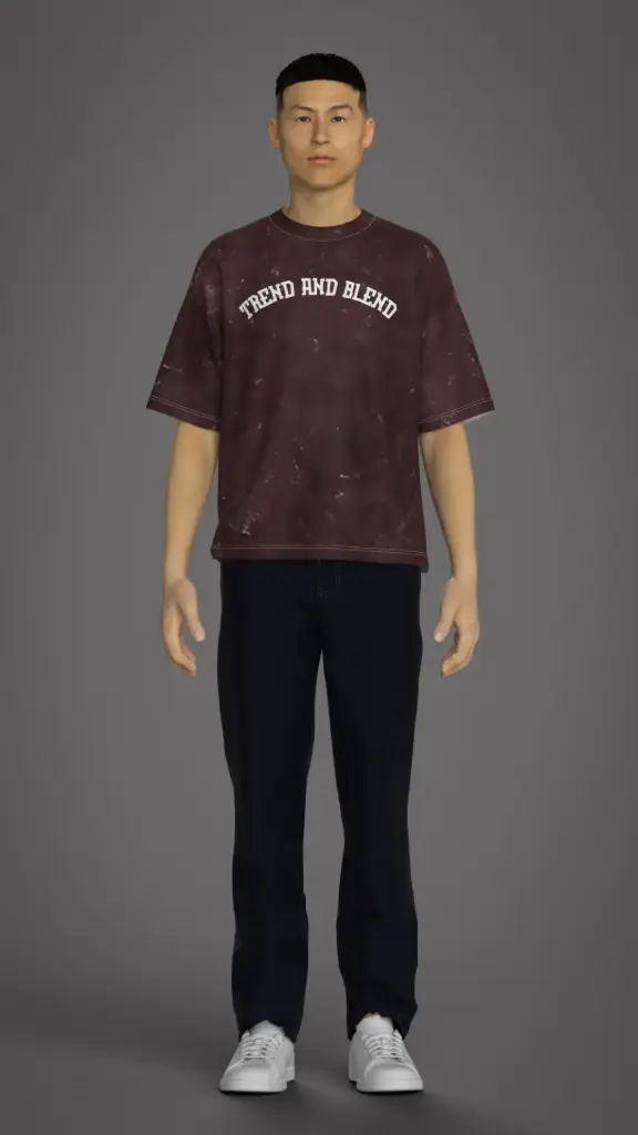 Raw Edge Acid-Wash unisex Oversized Tee (XS)