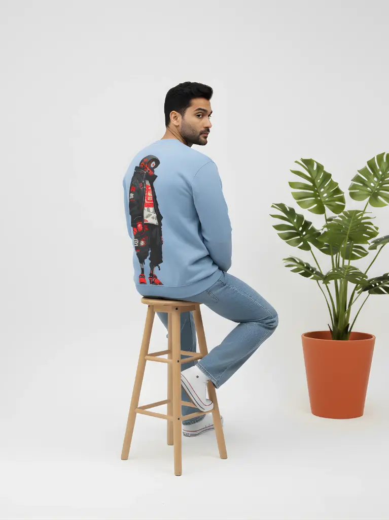 Robot Boy Sweatshirts - Baby Blue