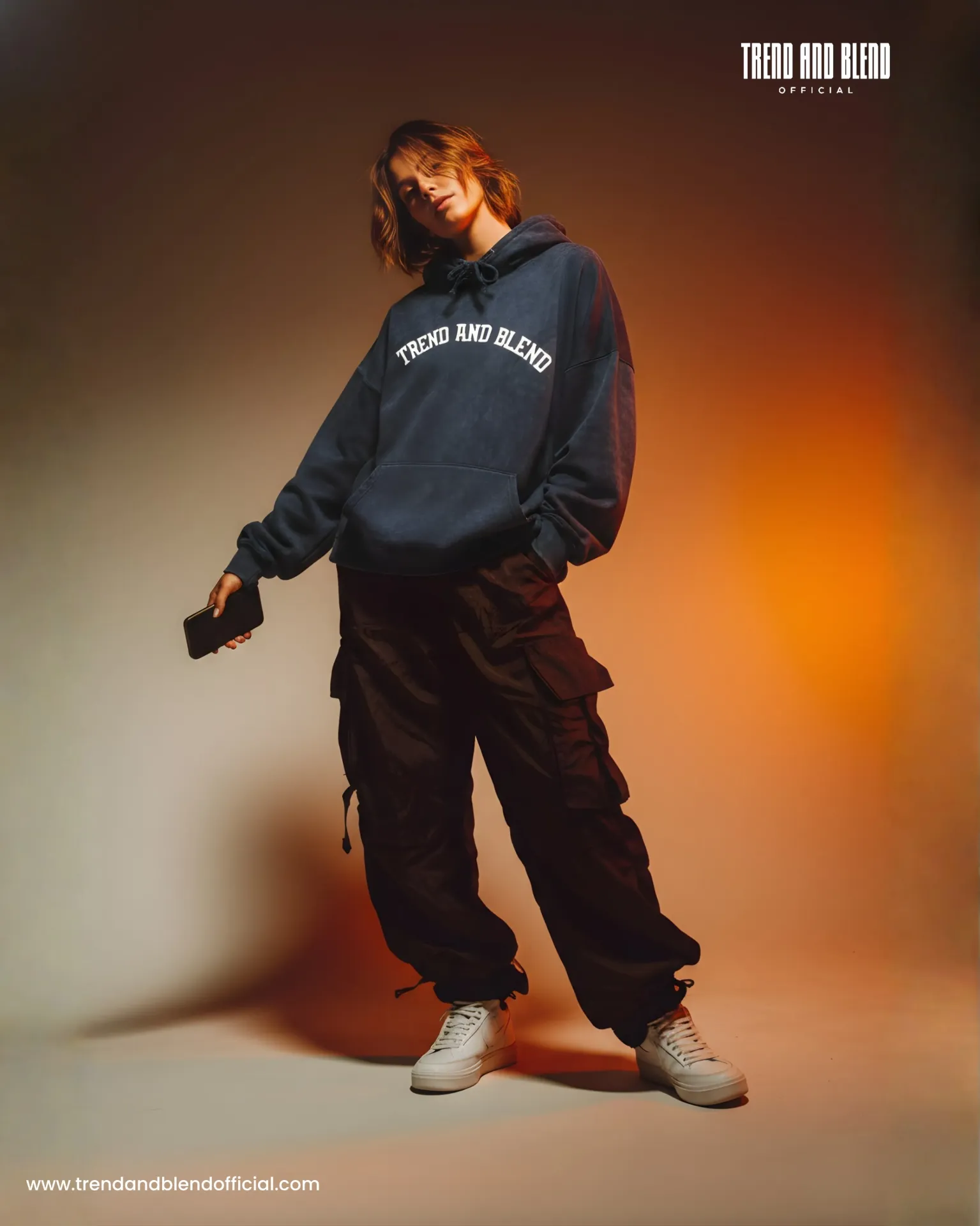 Acid Wash Hoodie Navy