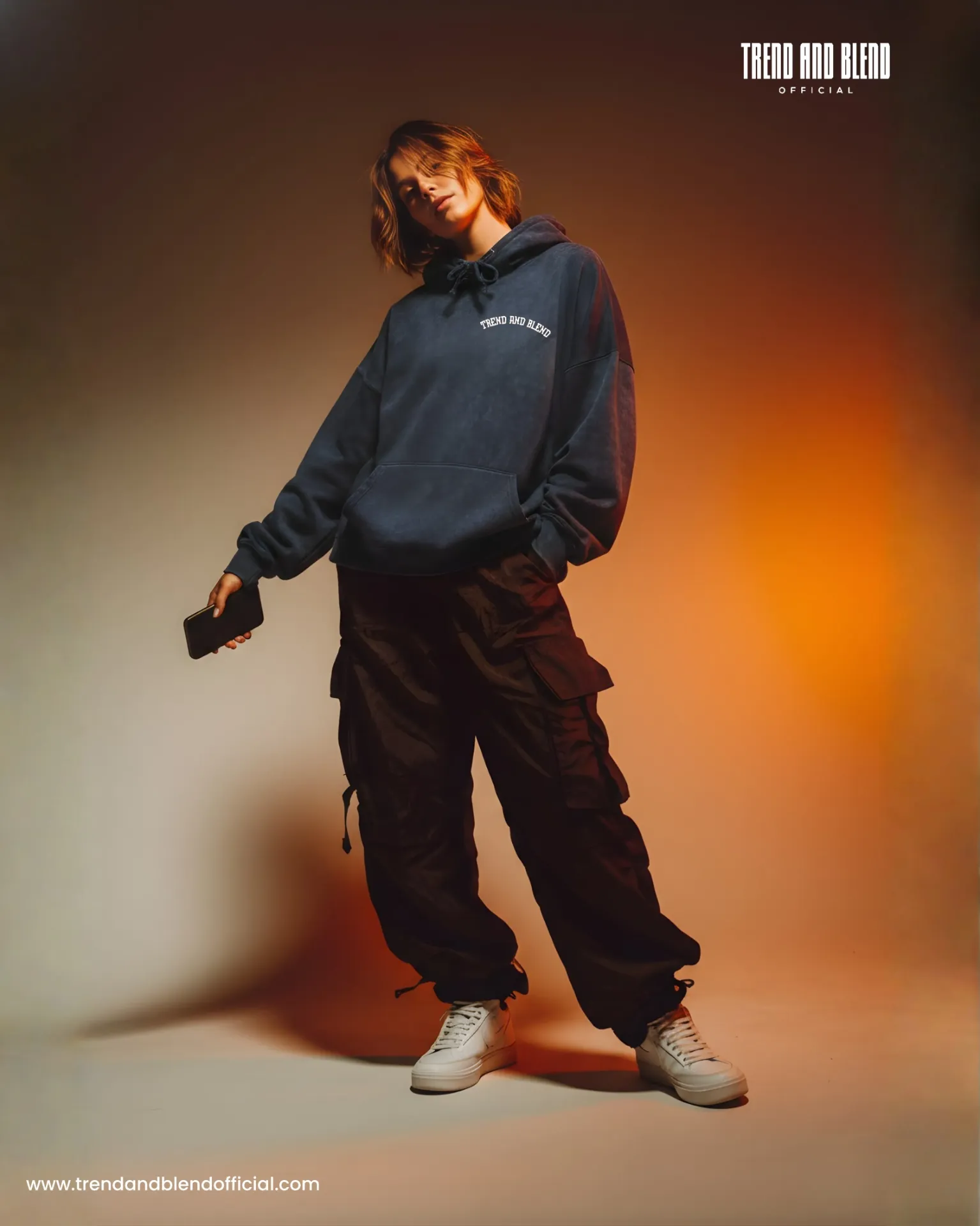 Acid Wash Hoodie Navy