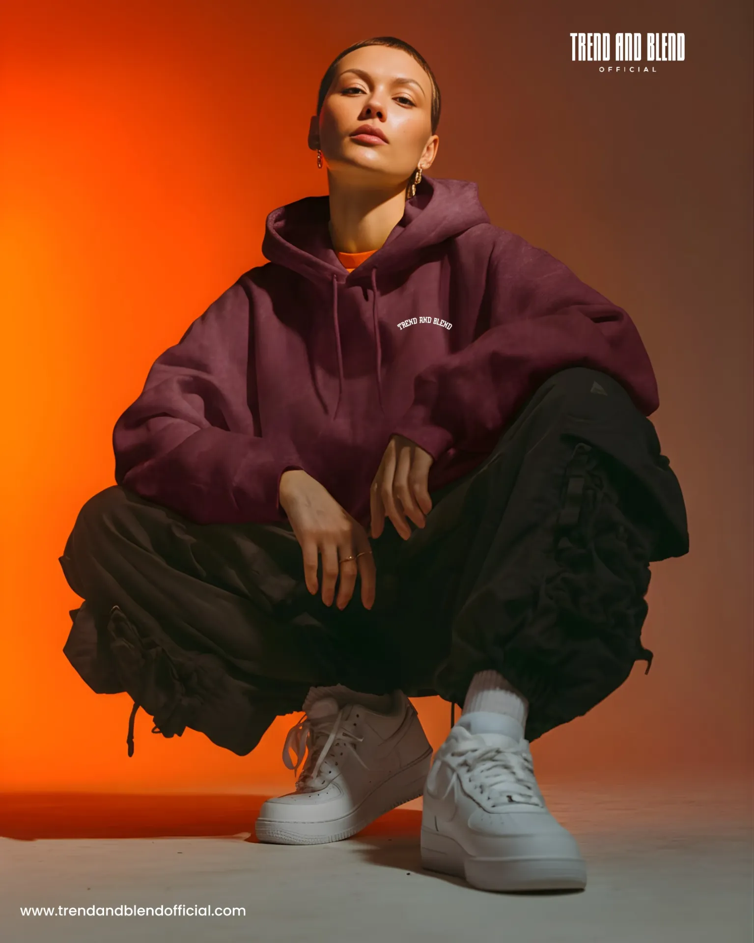 Acid Wash Hoodie Maroon (XS)