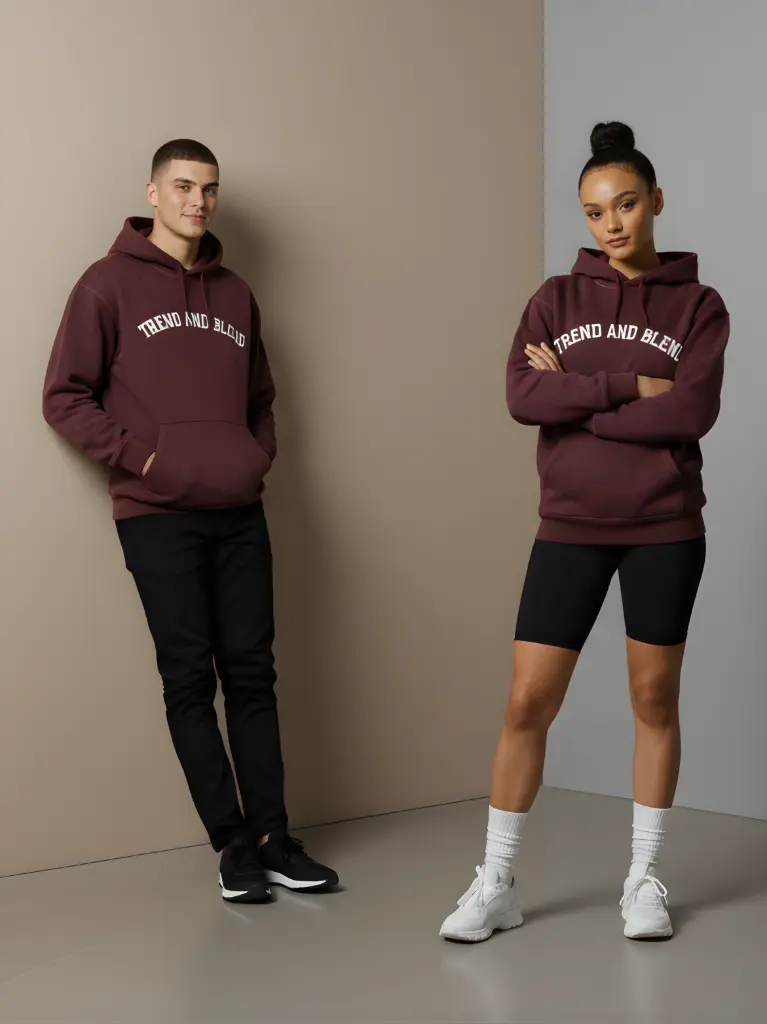 Acid Wash Hoodie Maroon