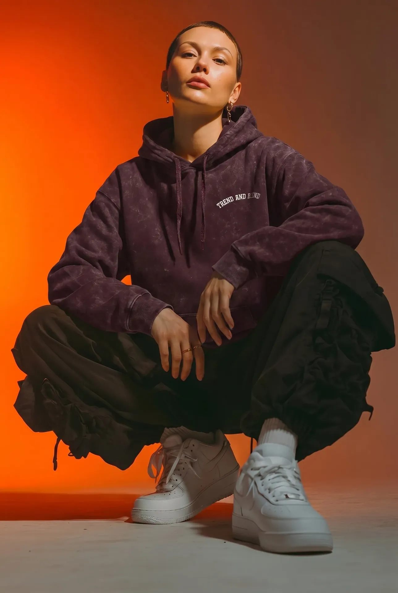 Acid Wash Hoodie Maroon