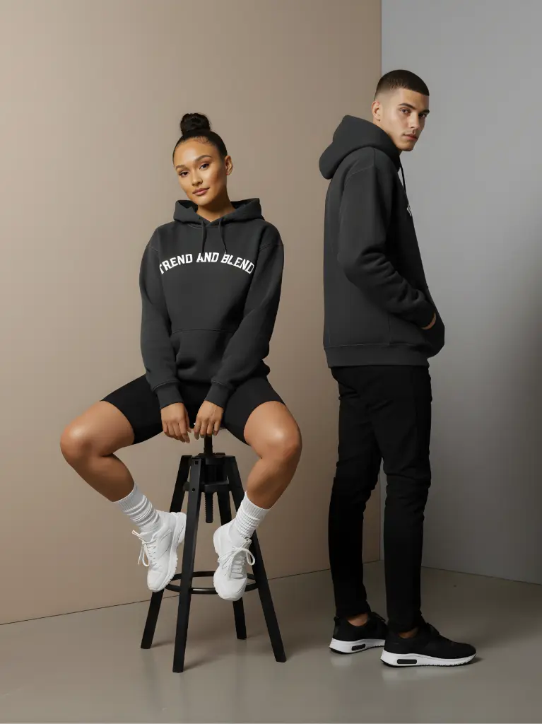 Acid Wash Hoodie Black