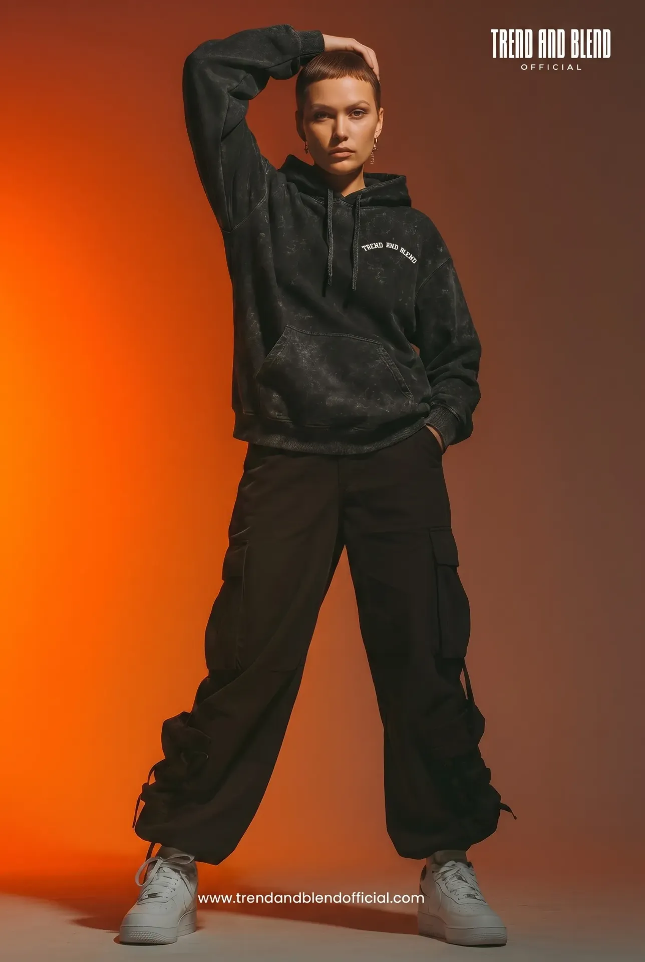 Acid Wash Hoodie Black