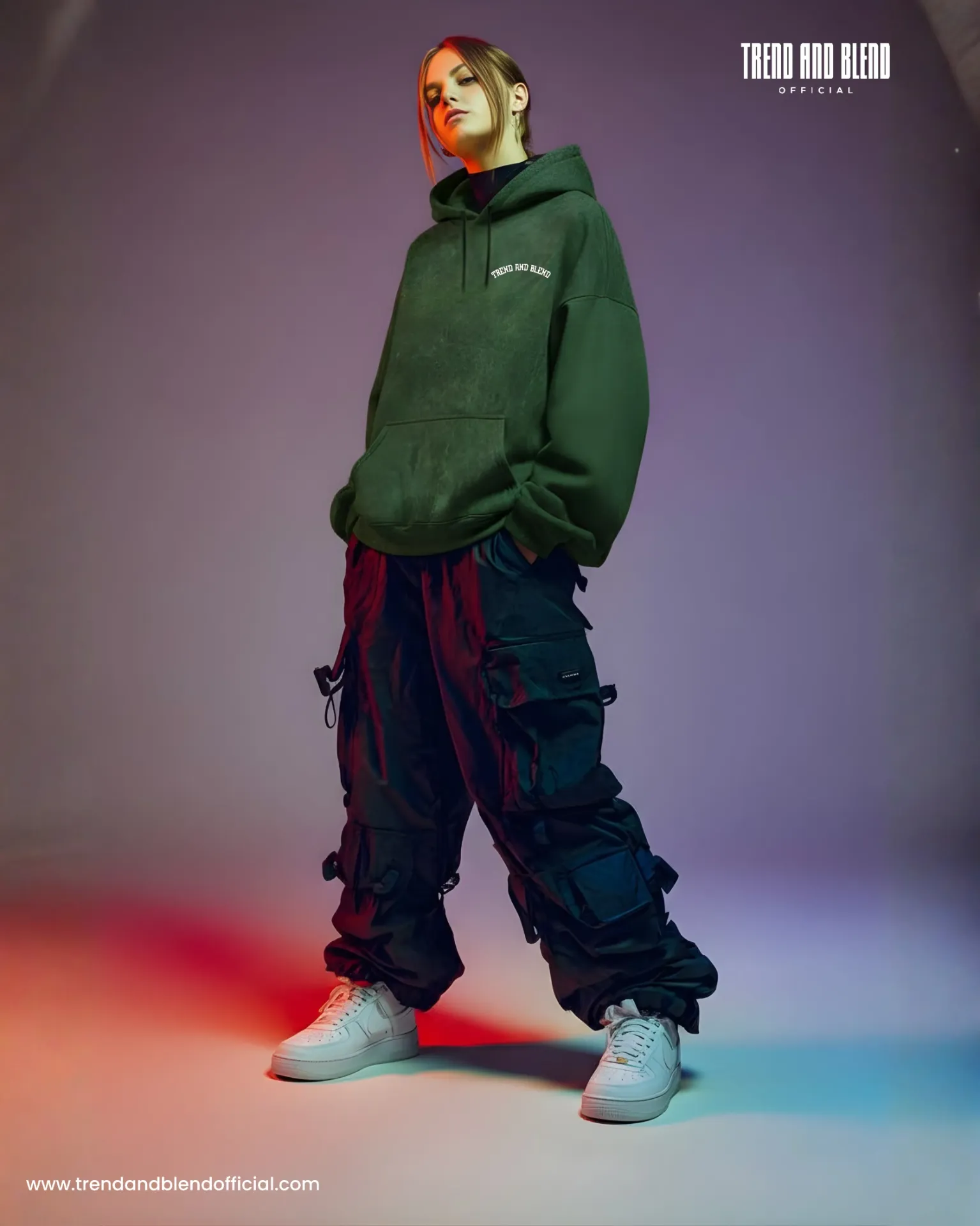 Acid Wash Hoodie Bottle Green (XS)