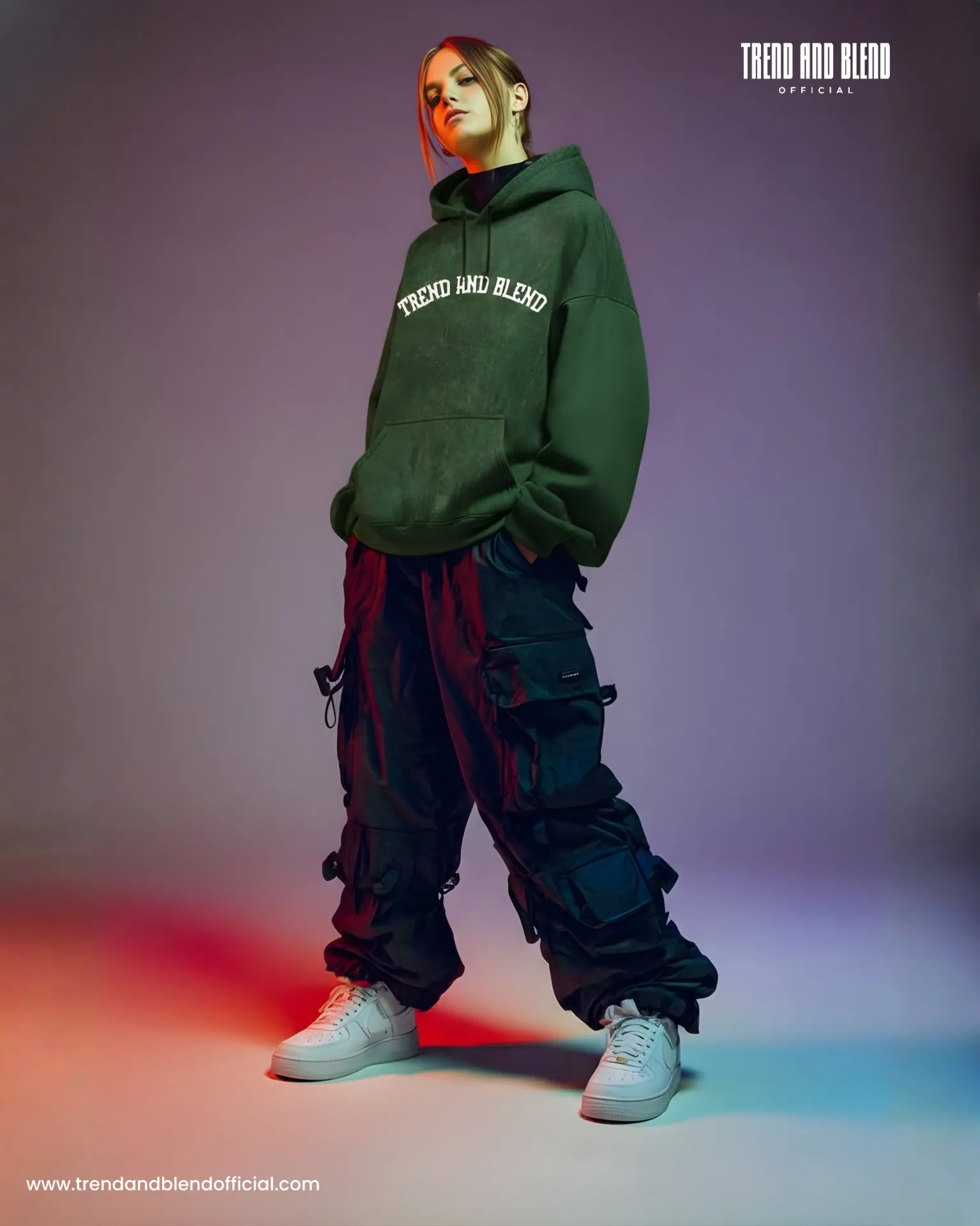 Acid Wash Hoodie Bottle Green