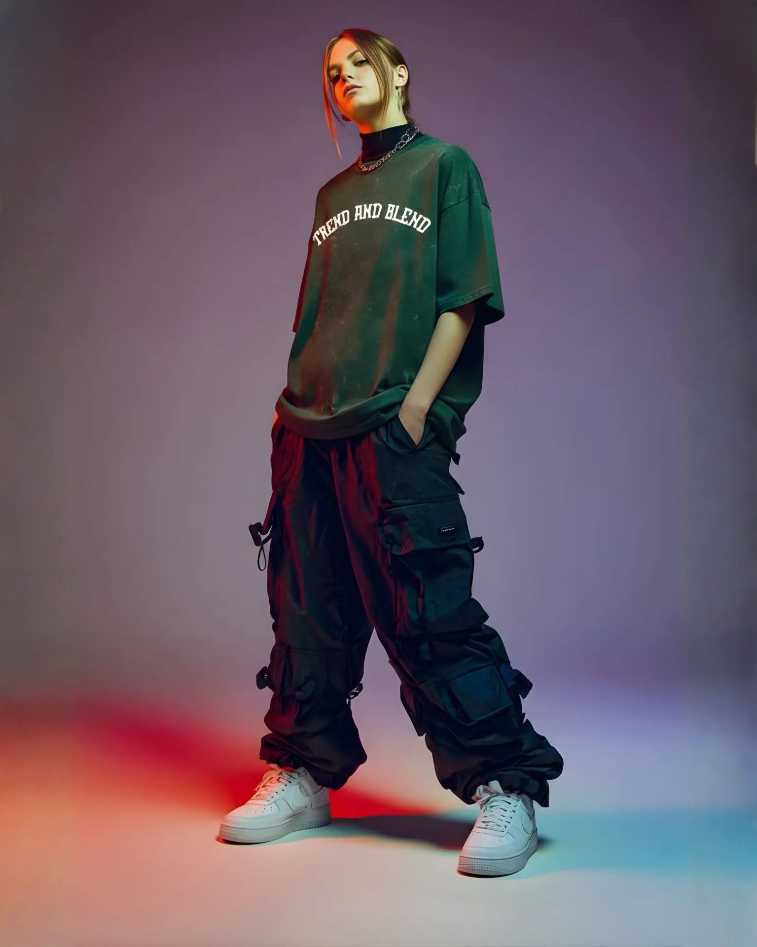 Unisex Acid Wash Tee Bottle Green (XS)