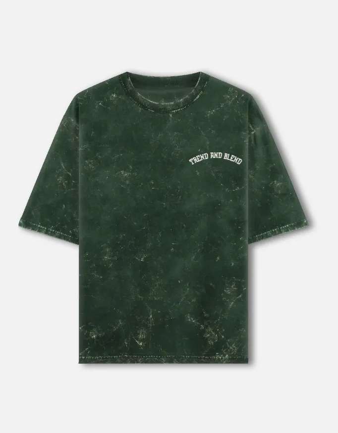 Unisex Acid Wash Tee Bottle Green (XS)