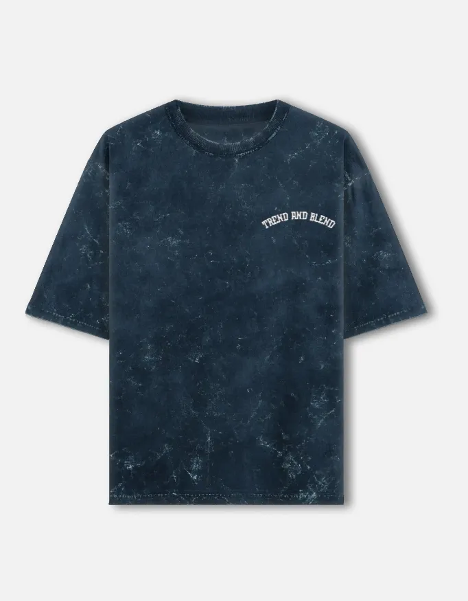 Unisex Acid Wash Tee Navy (XS)