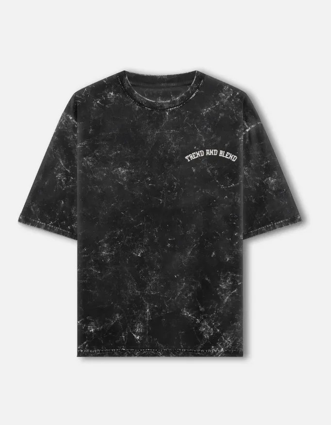 Unisex Acid Wash Tee Black (XS)