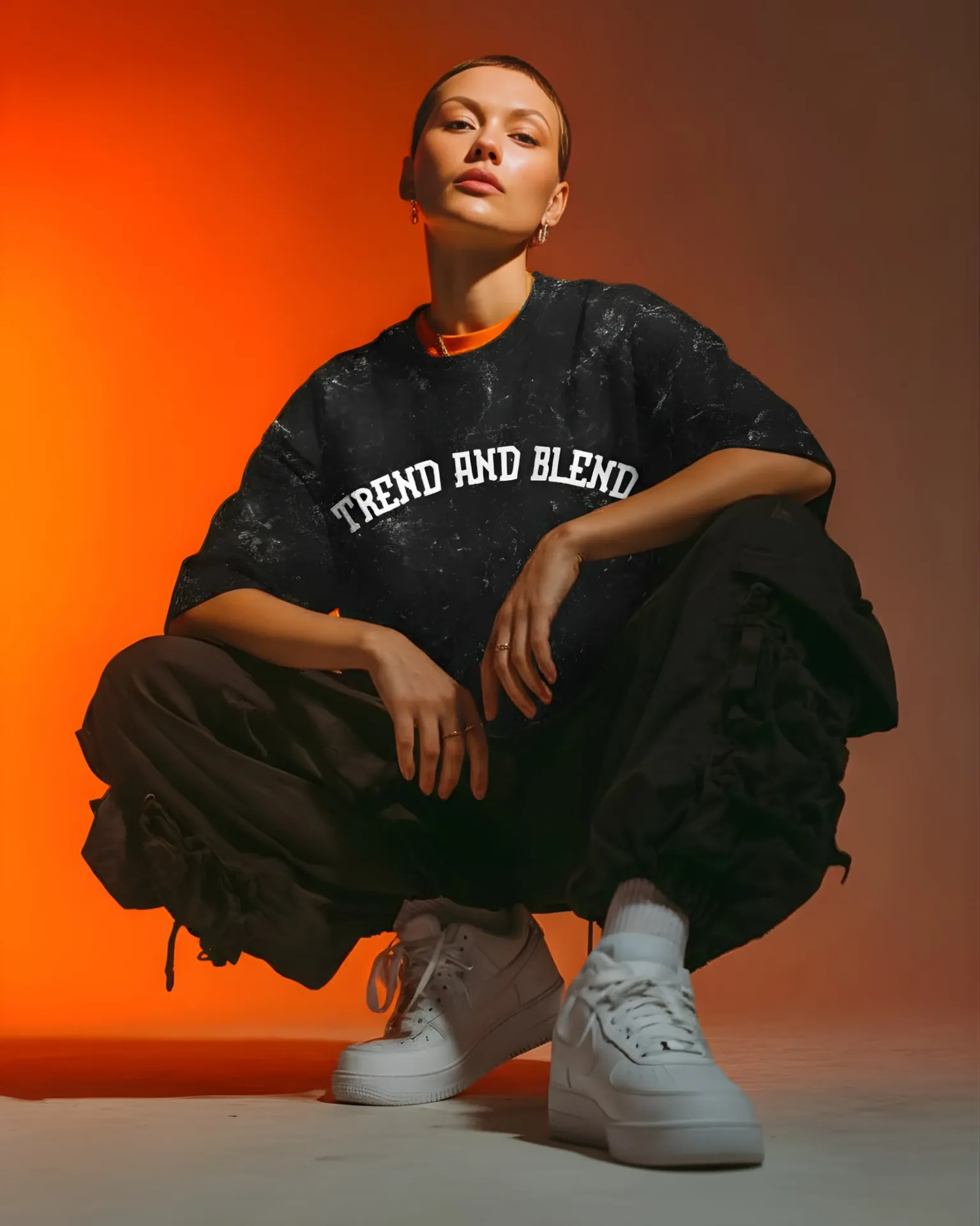 Unisex Acid Wash Tee Black