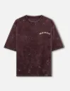 Unisex Acid Wash Tee Maroon