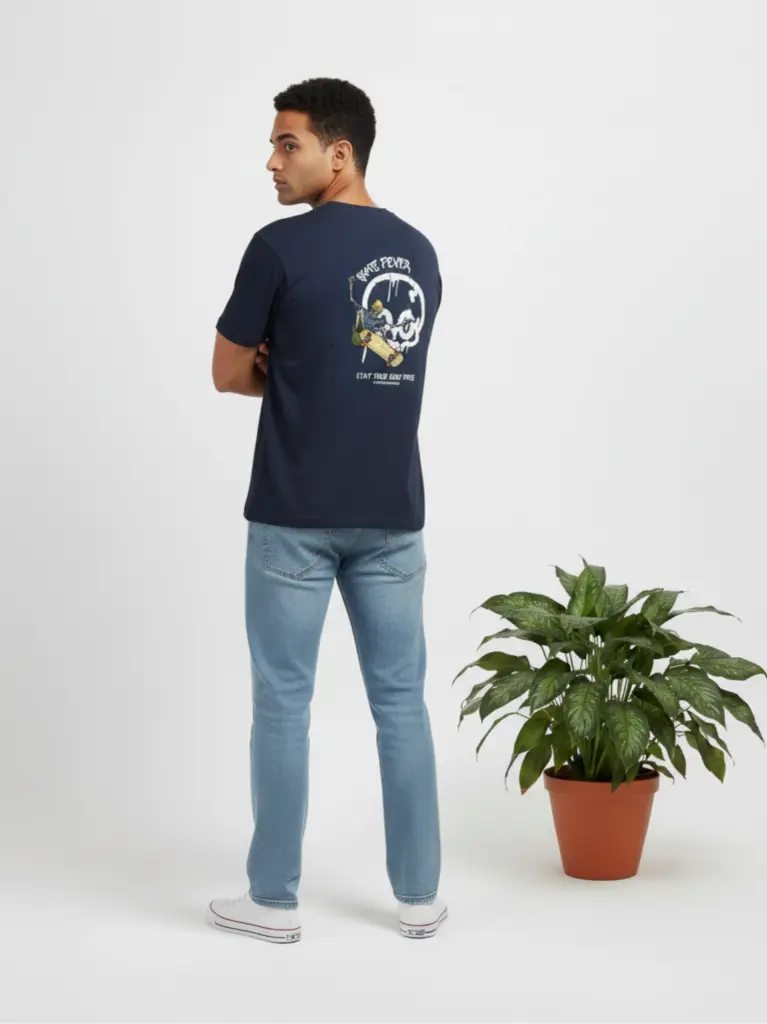 Skate Fever Unisex Oversized T-Shirt Navy (XS)