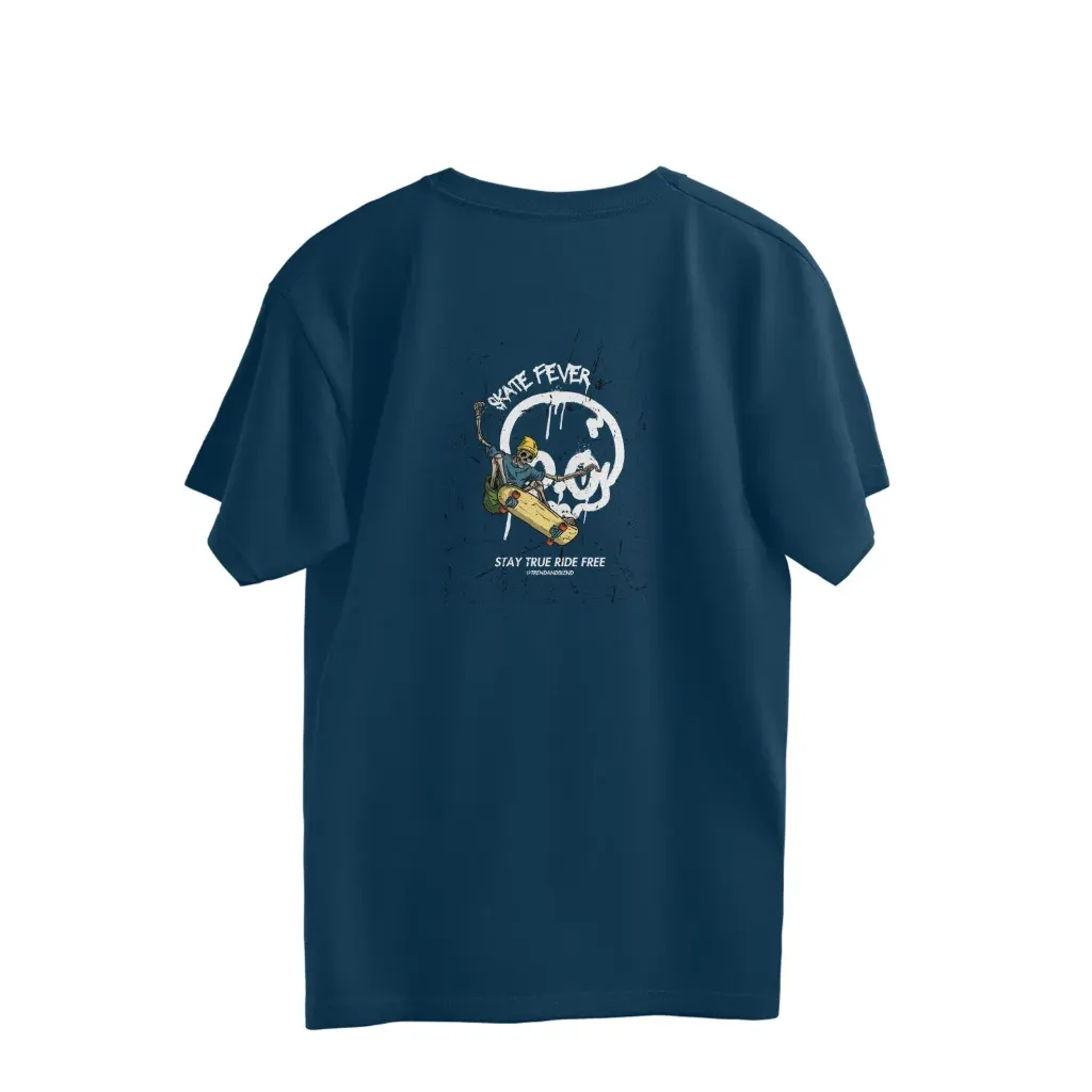 Skate Fever Unisex Oversized T-Shirt Navy (XS)
