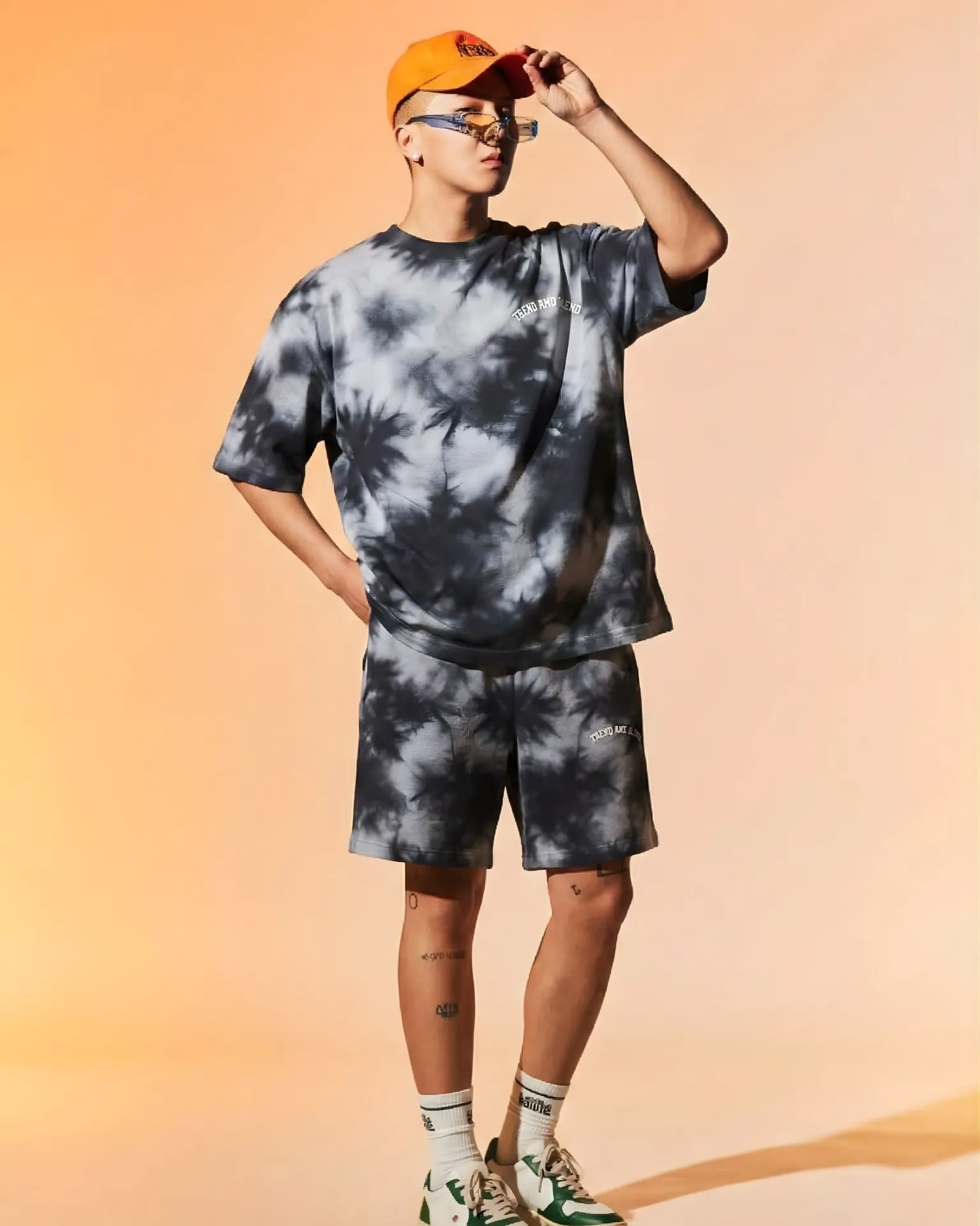 TIE AND DYE WHITE BLACK (XS)