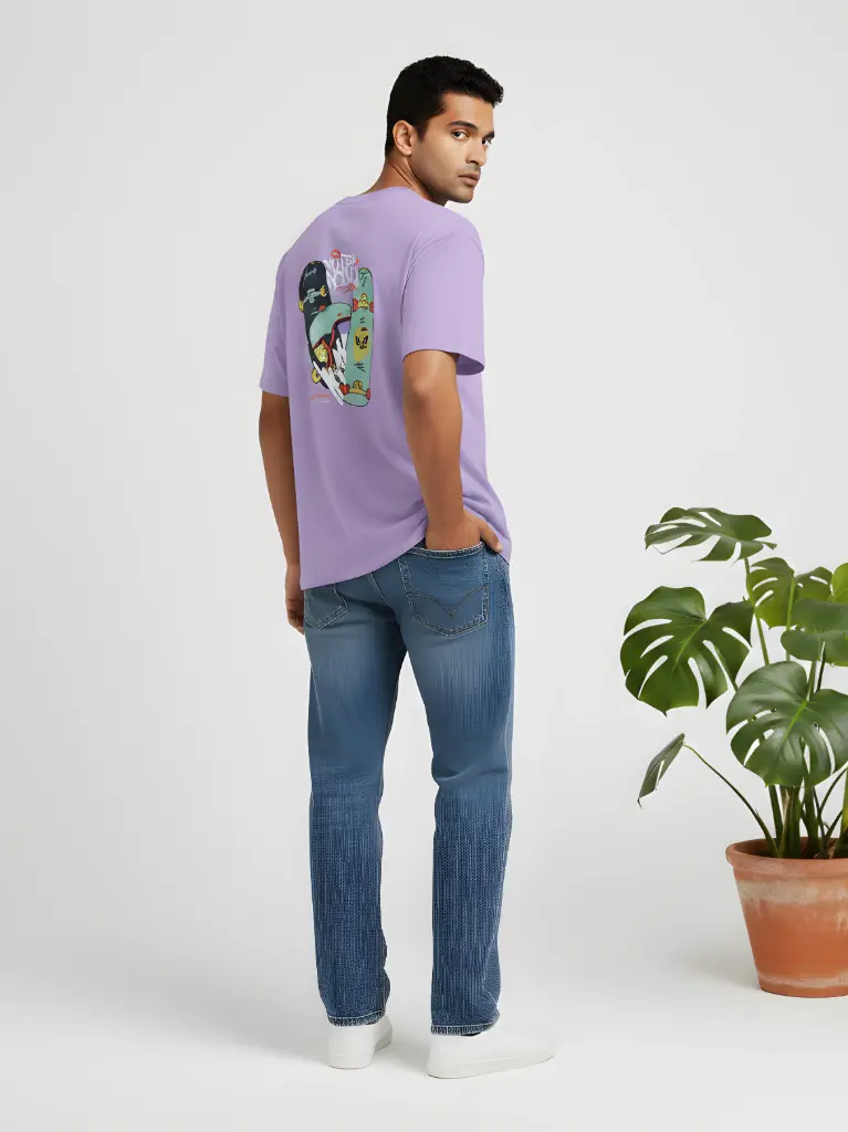 Skatter Unisex Oversized Lavender T-Shirt