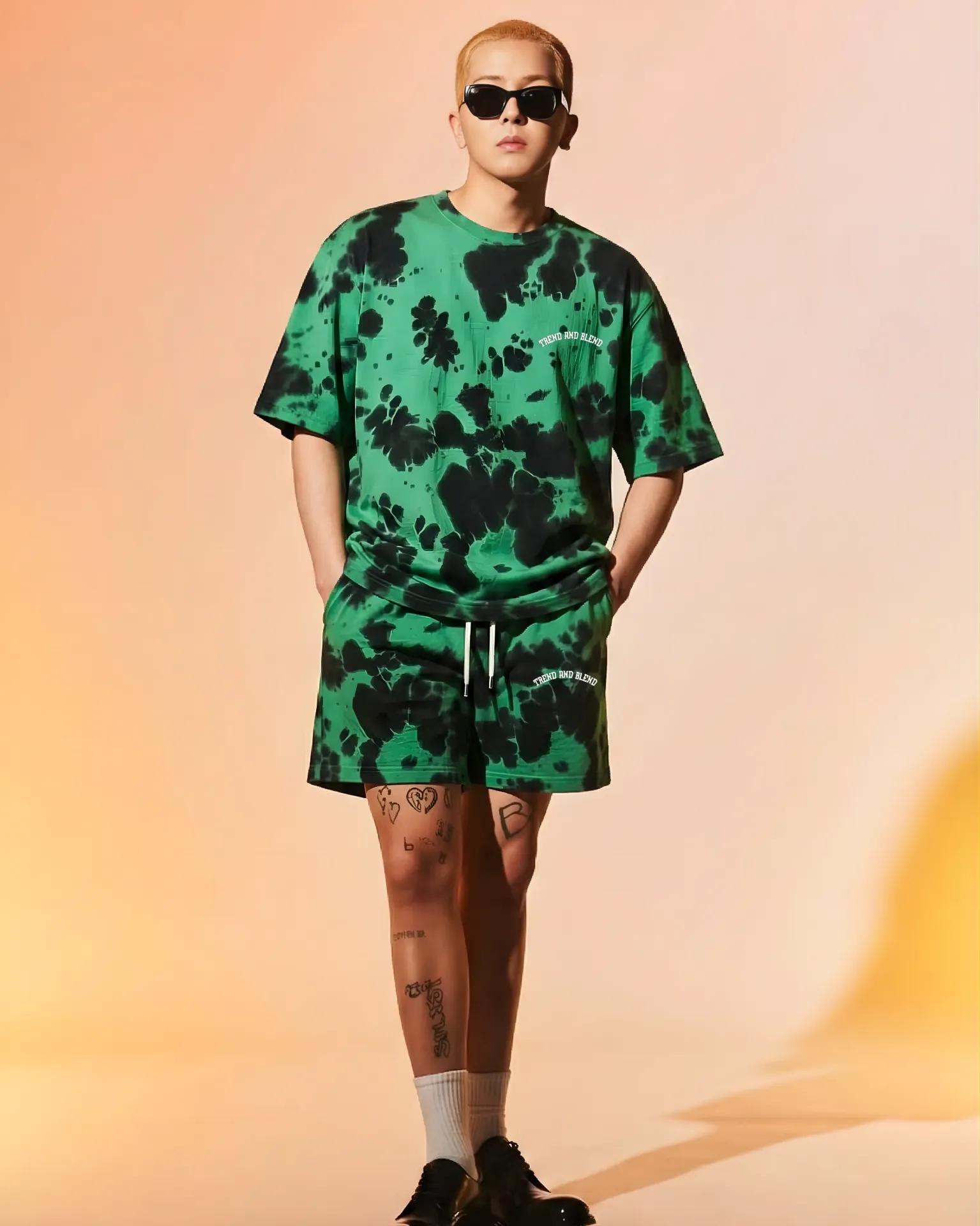 TIE AND DYE GREEN SET