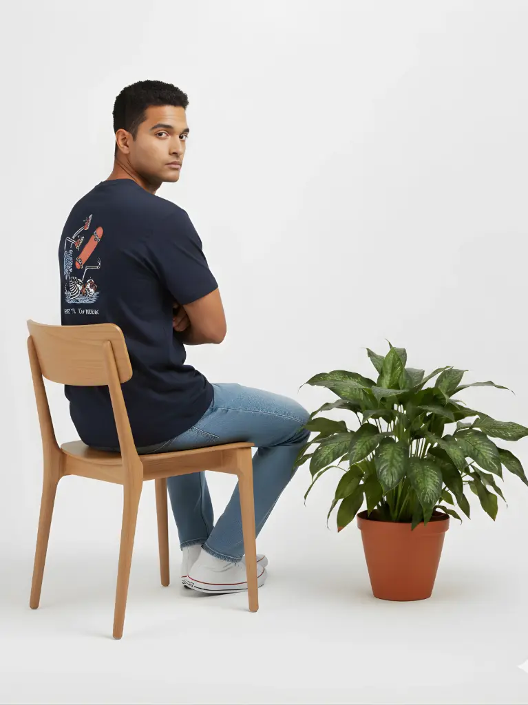 Skate Break Navy Blue Unisex Oversized T-Shirt (XS)