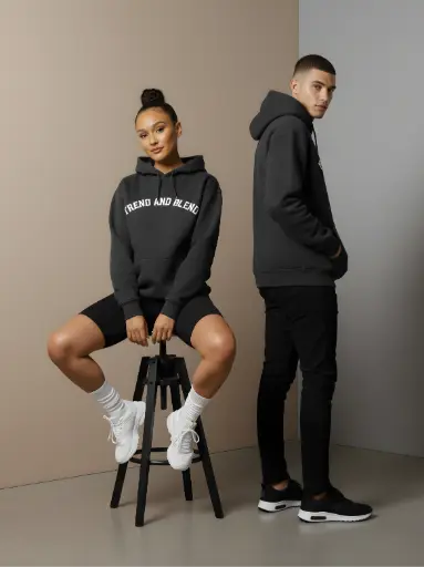 Acid Washed Hoodie Black