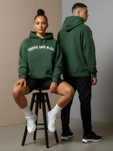 Acid Washed Hoodie Bottle Green